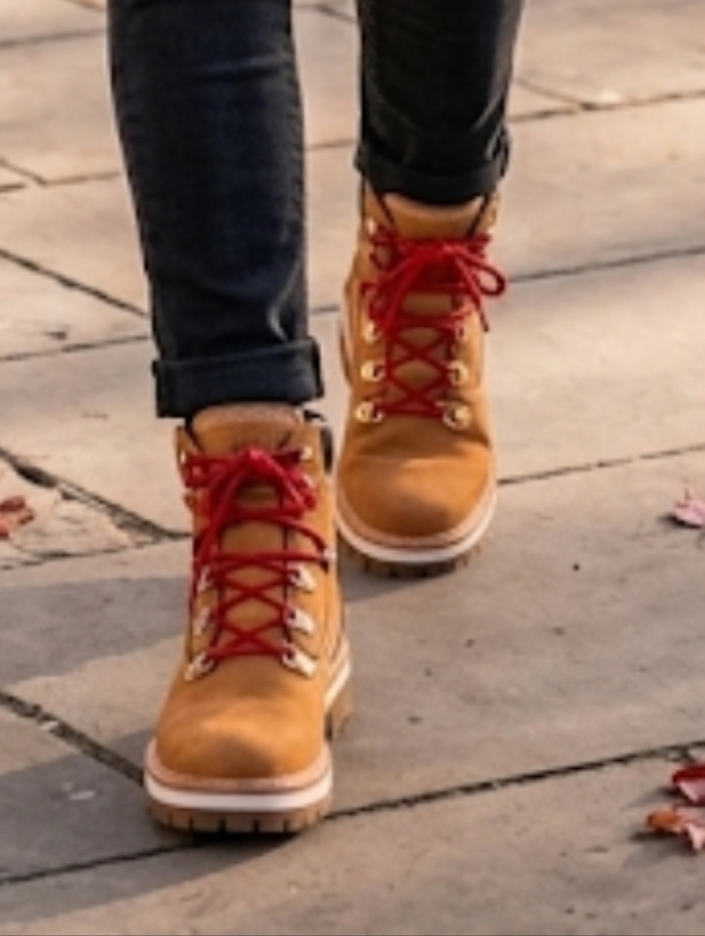 Timberland Brown Boots with Red Laces